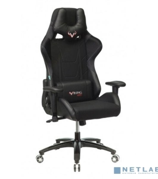 Кресло Бюрократ VIKING 4 AERO BLACK EDITION черный, экокожа, 120 кг, механизм качания