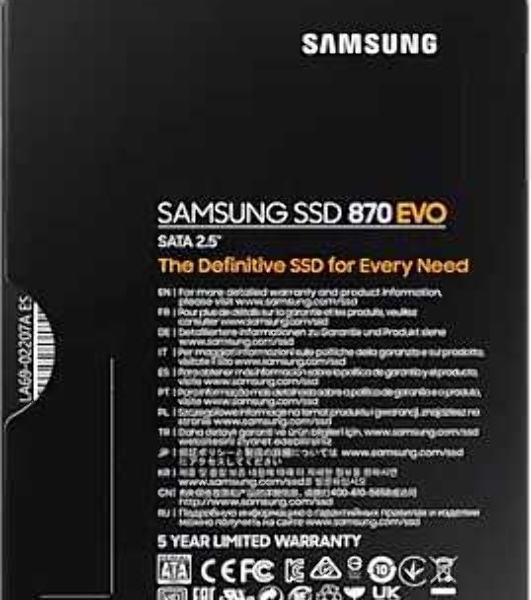 Накопитель SSD Samsung 870 EVO, 500Gb, SATA III, 2.5', R/W 560/530