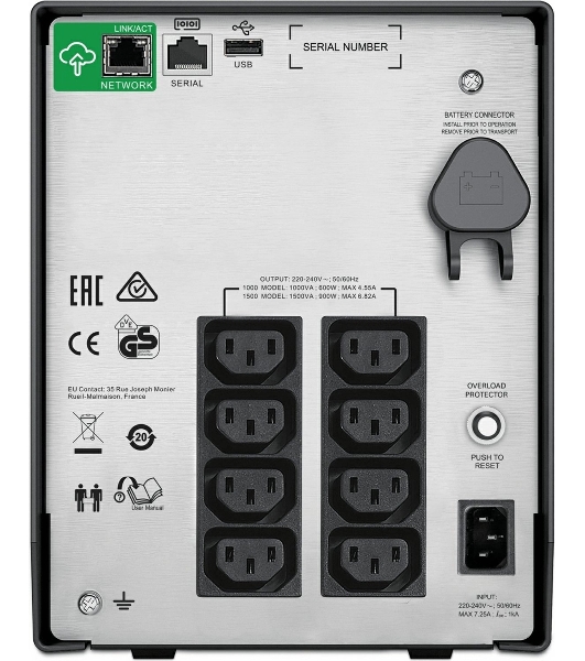 Источник бесперебойного питания APC Smart-UPS C SMC1500IC/1500 ВА/900 Вт/8xIEC320 С13