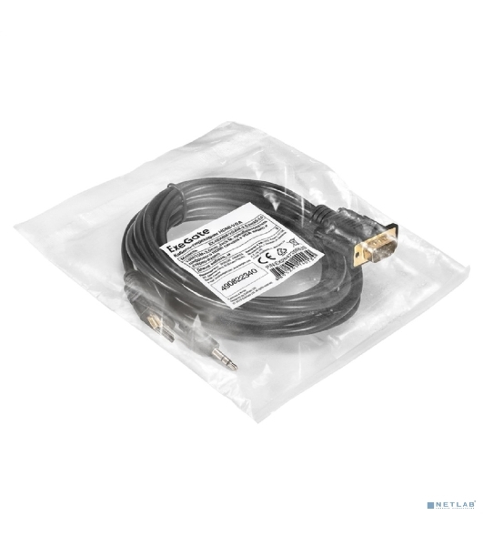 Кабель-переходник HDMI-VGA ExeGate EX-HDMIM-VGAM-3.5JackS-3.0 (19M/15M+3.5мм Jack M, 3м) Преобразователь цифрового HDMI сигнала в VGA видео и стерео-аудио
