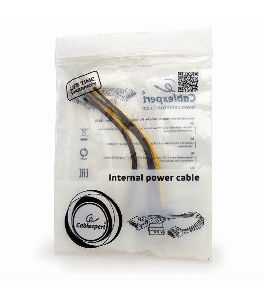 Разветвитель питания Cablexpert CC-PSU-82, Molex+SATA->PCI-Express 8pin, для подключения в/к PCI-Е (8pin) к б/п ATX