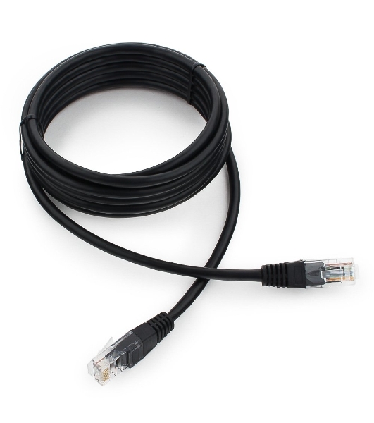 Патч-корд UTP Cablexpert PP12-3M/BK 5e, 3м, литой, многожильный, черный