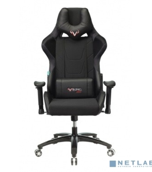 Кресло Бюрократ VIKING 4 AERO BLACK EDITION черный, экокожа, 120 кг, механизм качания