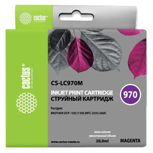 Картридж струйный Cactus CS-LC970M пурпурный (20 мл) для Brother MFC-260c/235c/DCP-150c/135c