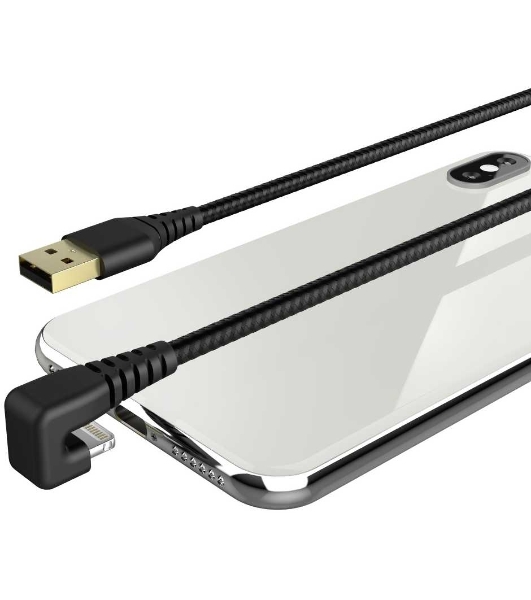 Кабель Hama 00187221 Lightning (m) угловой USB 2.0 (m) 1.5м черный