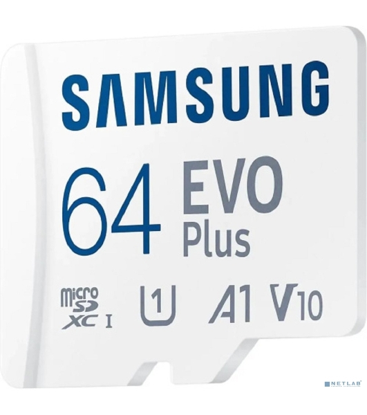 Флеш карта microSD 64Gb SAMSUNG EVO PLUS microSDXC Class 10, UHS-I, (SD адаптер) 130MB/s