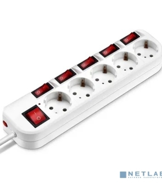 Сетевой фильтр Buro 500SH-5-SW-W 5 м, 5 розеток, белый, коробка