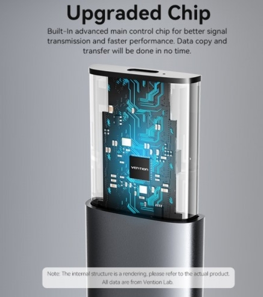 Корпус для SSD Vention USB 3.1 Gen 2-C M.2 NGFF (B-Key/B&M Key) Серый