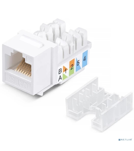 Модуль-вставка Keystone Jack RJ-45 ExeGate KJ-8P8C-U-C5e-180-TL (Кат.5e, неэкранированная, 180 градусов, IDC Toolless (без инструмента))