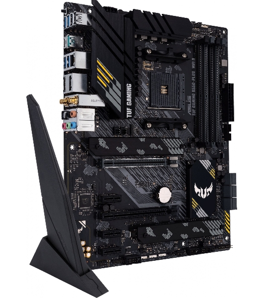 Материнская плата ASUS TUF GAMING B550-PLUS WIFI II, AM4, AMD B550, 4xDDR4, 6xSATA, 2xM.2, 1xPCI-E 3.0 x16, 1xPCI-E 4.0 x16, 3xPCI-E x1, 1xDP, 1xHDMI, 1x 2.5Gb LAN, 2xUSB-A 3.2 Gen 1, 1xUSB-A 3.2 Gen 2, 1xUSB-C 3.2 Gen 2, 3x3.5 мм, 7.1, ATX