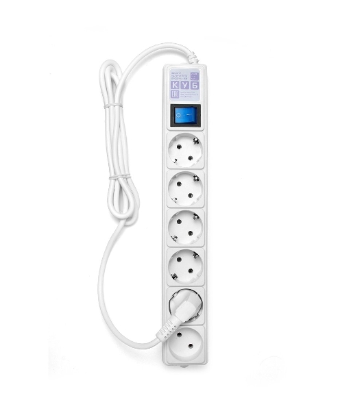 Сетевой фильтр Power Cube 1,9 м 6 розеток (белый) 16B/3,5 кВт