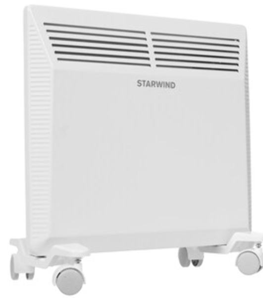 Конвектор электрический Starwind SHV5010, белый, 1000 Вт, 15 м2, термостат, 1 режим мощности