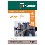 Фотобумага Lomond односторонняя матовая, 90г/м2, A4 (21X29,7)/25л. для струйной печати, фото 1