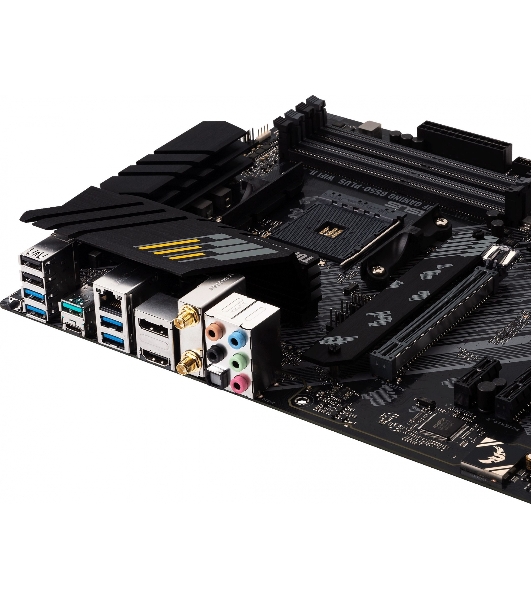 Материнская плата ASUS TUF GAMING B550-PLUS WIFI II, AM4, AMD B550, 4xDDR4, 6xSATA, 2xM.2, 1xPCI-E 3.0 x16, 1xPCI-E 4.0 x16, 3xPCI-E x1, 1xDP, 1xHDMI, 1x 2.5Gb LAN, 2xUSB-A 3.2 Gen 1, 1xUSB-A 3.2 Gen 2, 1xUSB-C 3.2 Gen 2, 3x3.5 мм, 7.1, ATX