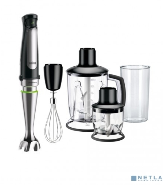 Блендер погружной Braun Multiquick 7 MQ7045X черный, 1000 Вт, плавная регулировка, турбо