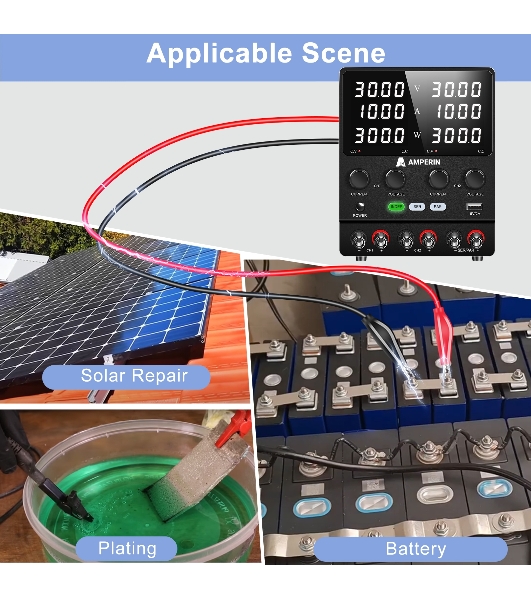 Лабораторный блок питания двухканальный Amperin AI-W3010x2C 30V, 10A, 0,6 кВт