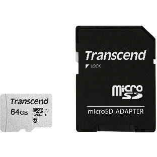 Флеш карта Micro SecureDigital 64Gb Transcend Class 10 TS64GUSD300S-A MicroSDXC Class 10 UHS-I, SD adapter