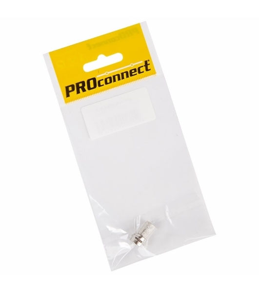 Разъем антенный на кабель PROconnect, штекер F для кабеля RG-6, (1шт.) (пакет)