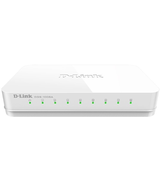Коммутатор D-Link DGS-1008A/F1A, 8×1 Гбит/с, неуправляемый