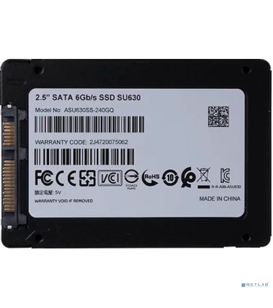 Накопитель SSD ADATA SU630, 240Gb, SATA III, 2.5', R/W 520/450