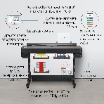 Плоттер струйный HP Designjet T630 (5HB11A/5HB11D), A0, 36', цветной, 914 мм, 2400x1200 dpi, USB, Gigabit Ethernet, WiFi, фото11