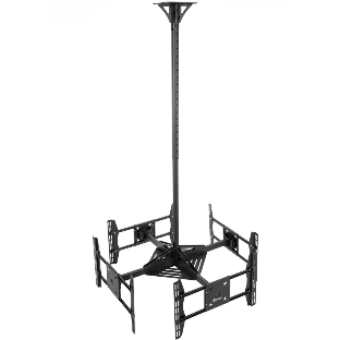 Потолочный кронштейн ONKRON CPRO2L-4 для 4 телевизоров 32”- 55' черный
