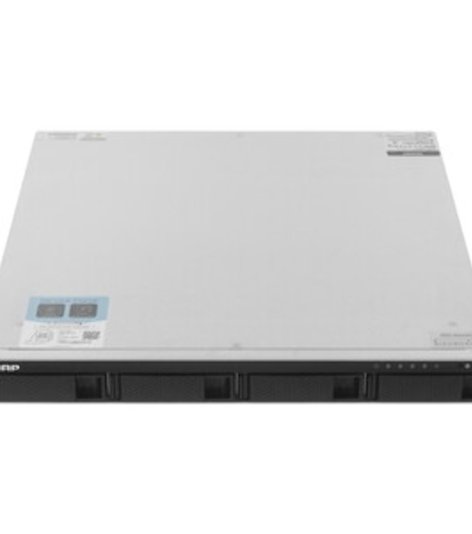 Сетевое хранилище SMB QNAP TS-464U-RP-8G NAS 4 HDD trays, rackmount 1U, 2 PSU. 4-core Intel Celeron N5105/N5095 2.0-2.9 GHz, 8 Gb RAM MAX, 2x2.5 Gigabit Ethernet, 4xUSB, 1xHDMI . PCIe Gen 3 x2, W/o rail kit RAIL-B02