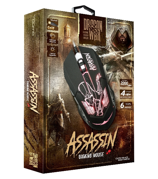 Мышь проводная Qumo Dragon War Assassin M33 черный, 3200 dpi, USB, кнопки - 6