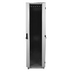 Шкаф телекоммуникационный напольный 42U (600x1000) дверь стекло (3 места), черный, фото11