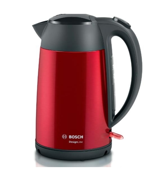 Электрочайник Bosch TWK3P424 красный, 1.7 л, 2400 Вт, скрытый нагревательный элемент