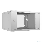 Шкаф телекоммуникационный Cabeus WSC-05D-6U55/45 настенный 19' 6U, серия LIGHT разборный, дверь стекло, серый, фото 1
