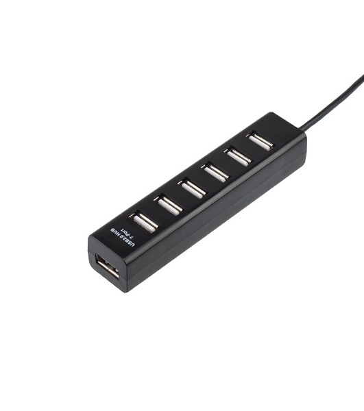 Разветвитель USB Rexant на 7 портов черный