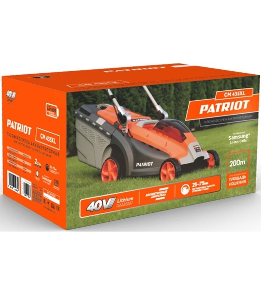 Газонокосилка аккумуляторная Patriot CM 435XL, 40 В, 2,5 Ач
