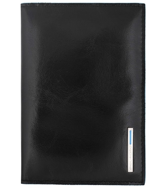 Обложка для паспорта Piquadro Blue Square PP5255B2/N, черный, натур.кожа
