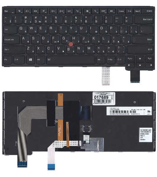 Клавиатура для ноутбука Lenovo Yoga S3-14, Yoga 460, черная с подсветкой