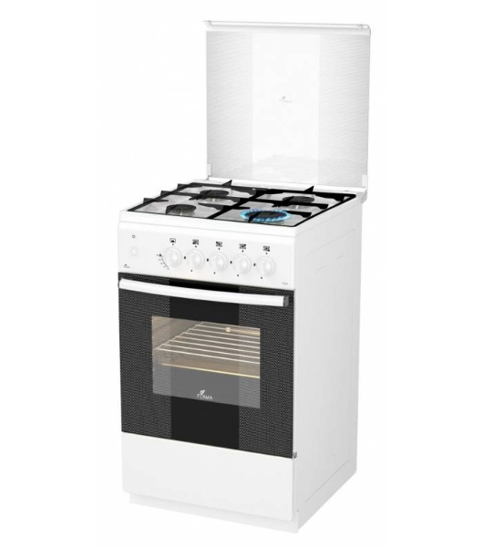 Газовая плита Flama FG 2411 W белый, конфорок 4 шт, духовка 50 л, 50 см x 85 см x 60 см