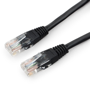 Патч-корд UTP Cablexpert PP12-3M/BK 5e, 3м, литой, многожильный, черный