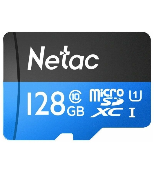 Флеш-Карта NeTac P500 Standard MicroSDXC 128Gb U1/C10 up to 80Mb/s, retail pack card only