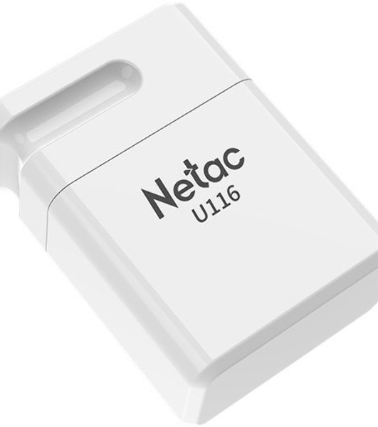 Флешка USB Netac U116 (NT03U116N-032G-20WH), 32Gb, USB 2.0, R/W 70/30, белый