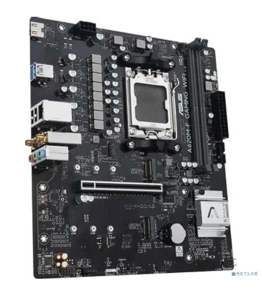 Материнская плата ASUS A620M-F GAMING WIFI, AM5, AMD A620, 2xDDR5, 2xM.2, 1xPCIe 4.0 x16, 1xHDMI, 1x2.5Gb LAN, Wi-Fi 6E, Bluetooth 5.3, 2xUSB-A 5Gbps, 2xUSB-A 2.0, 3x3.5 мм, 7.1, mATX