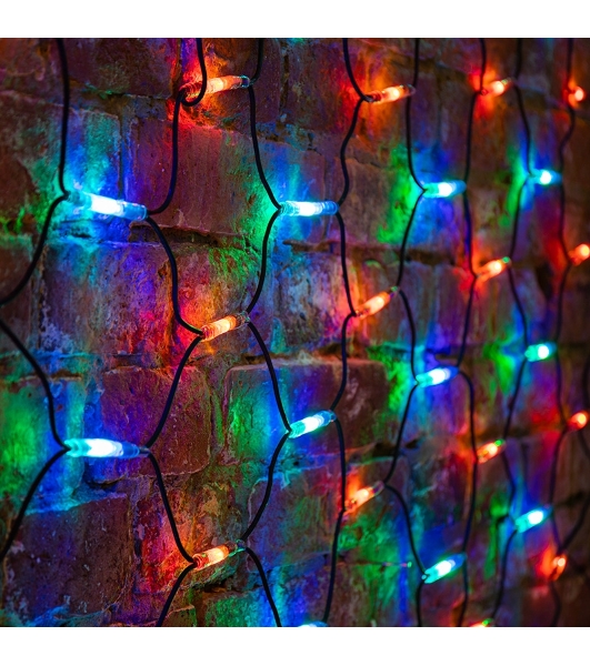 Гирлянда Neon-night 'Сеть' 2x1,5м, черный каучук, 288 LED Мультиколор