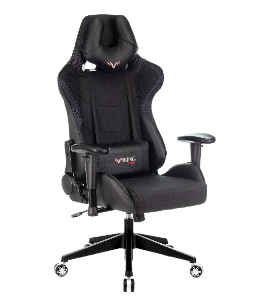Кресло Бюрократ VIKING 4 AERO BLACK EDITION черный, экокожа, 120 кг, механизм качания
