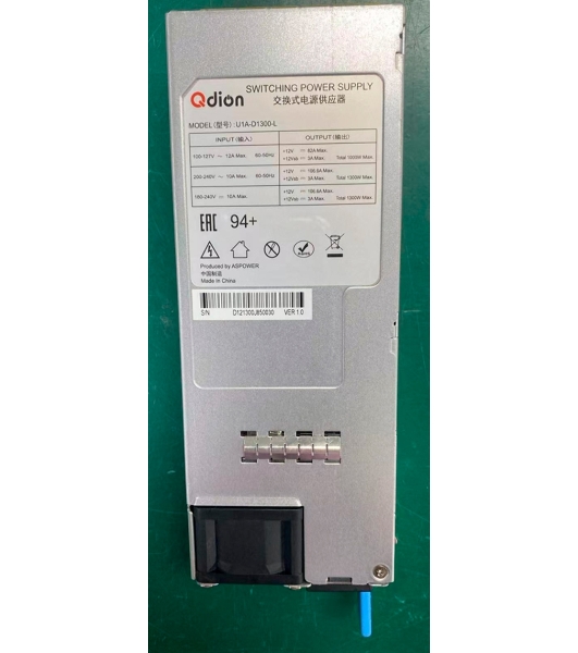 Блок питания серверный Server power supply Qdion Model U1A-D1300-L P/N:99MAD11300I1170114 CRPS 1U Module 1300W Efficiency 80 Plus Platinum, Gold Finger (option), Cable connector: C14