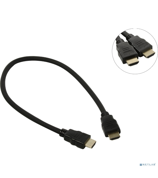 Кабель HDMI Exegate EX287728RUS EX-CC-HDMI2-0.5 (19M/19M, 0,5м, v2.0, 4K UHD, Ethernet, позолоченные контакты)