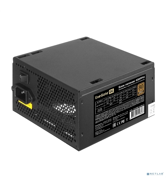 Блок питания ExeGate 400PPH-OEM (EX292159RUS-OEM), 400Вт, 80 PLUS Bronze, 120мм, черный