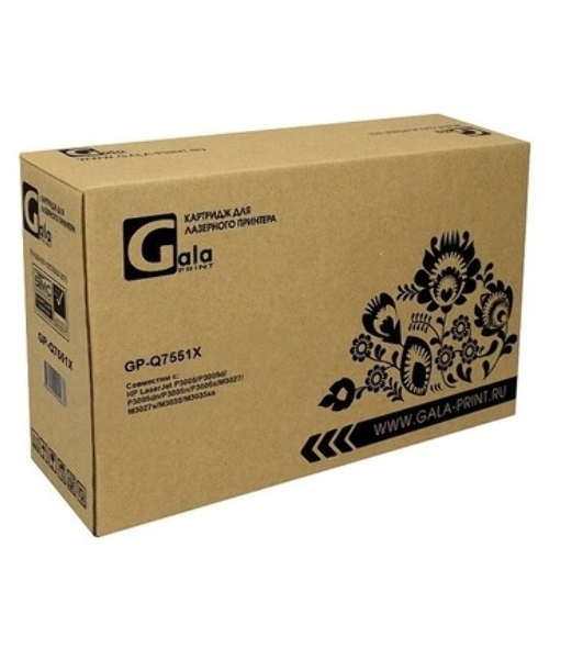 Картридж лазерный GalaPrint GP-Q7551X для принтеров HP LJ P3005/3005D/3005N/3005DN/3005X/M3027/MFP M3035MFP/M3035XS MFP 13000 копий