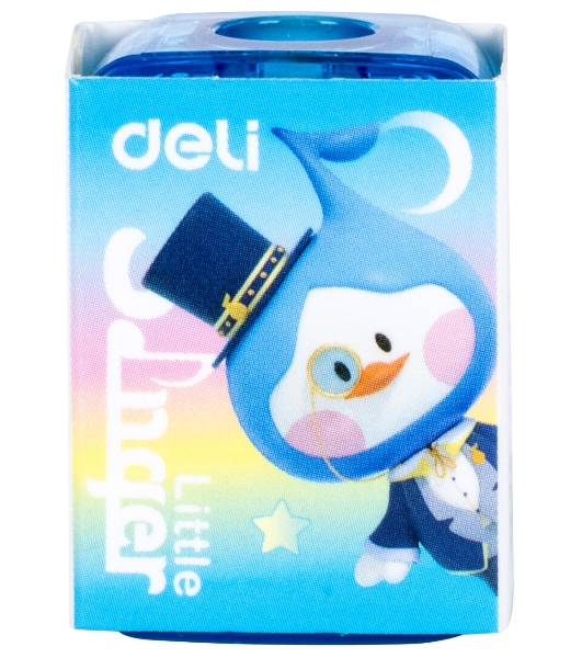 Точилка для карандашей ручная Deli EH552 Little Singer, 1 отверстие, пластик, ассорти, коробка