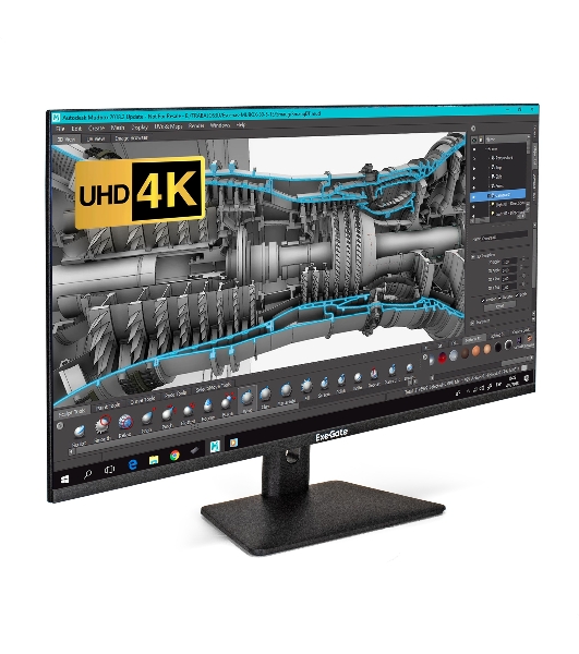 Монитор 31.5' ExeGate SmartView EF3200C IPS 3840x2160, 60 Гц, 5 мс, 16:9, 300 кд/м², HDMI 2.0, DP, 3.5 Jack, USB Hub, динамики (2x3 Вт), HDR10, FreeSync, черный