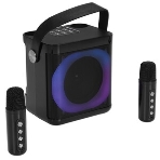 Переносная караоке система TRS2406 iconBIT K702B Колонка 10Вт, 2 микрофона Bluetooth, подсвктка, с аккумулятор в колонке 1500mAh и микрофонах, 16*12*16.7 CM, черный, фото7