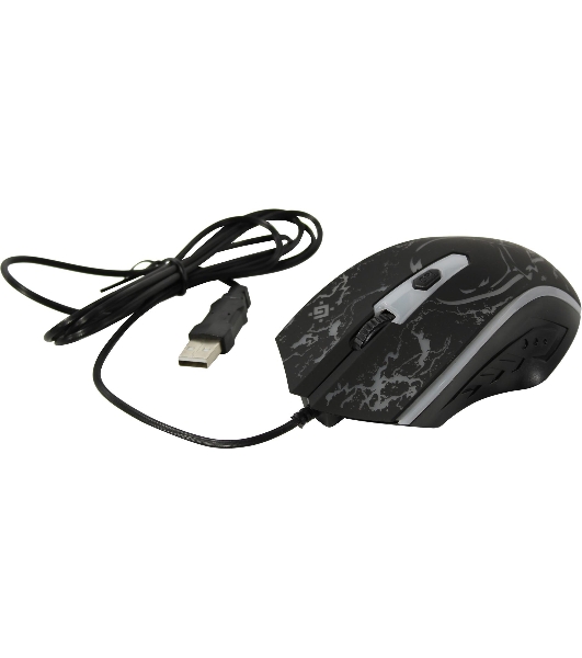 Мышь проводная Defender Overmatch GM-069 черный, 2400 dpi, USB, кнопки - 4